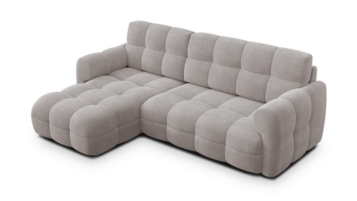 ECKSOFA MELLOW 3-Sitzer, beige - Beige/Schwarz, Holz/Textil (232/156cm) - Courtois Laville