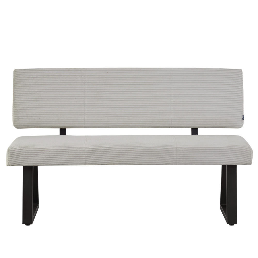 SITZBANK SIGFRID - Hellgrau, Textil/Metall (140/88/58cm) - B&D Home