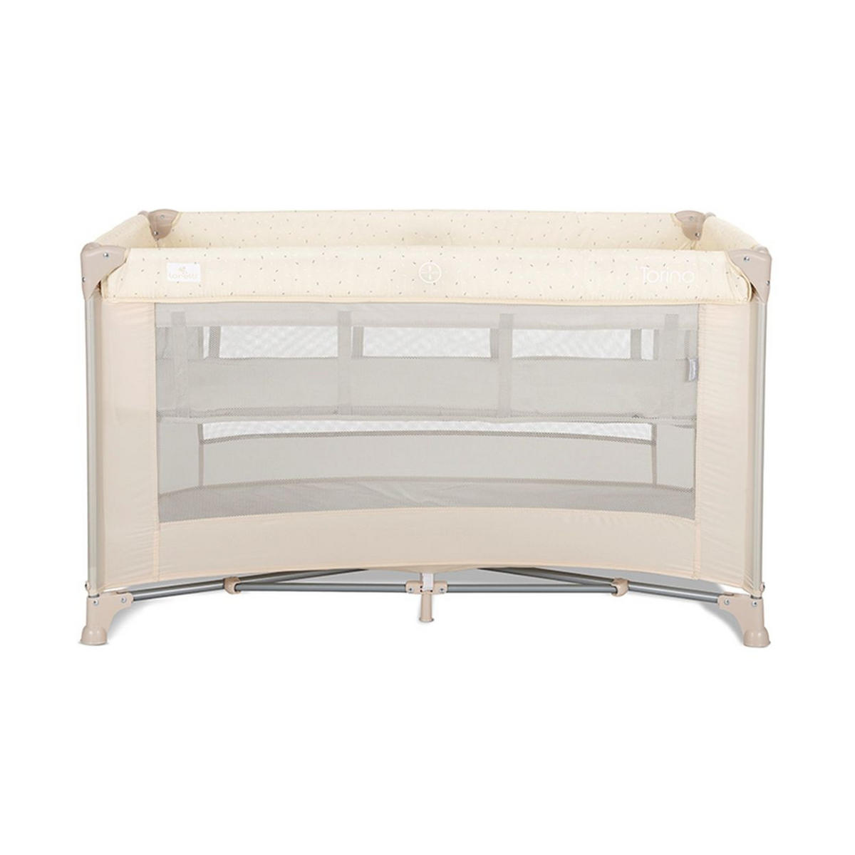 REISEBETT Torino 2 Ebenen hellbraun faltbar seitliche Öffnung Tragetasche Matratze - Beige, Kunststoff (68/127cm) - Lorelli