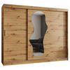 SCHWEBETÜRENSCHRANK 200/250/62 3-türig - Silberfarben/Eiche Artisan, Holz (250/200/62cm) - MÖBEL KRYSPOL