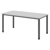 SCHREIBTISCH Serie-H Gestell: Graphit 80/160/74 cm in Grau - Grau, Holzwerkstoff (80/160/74cm) - bümö
