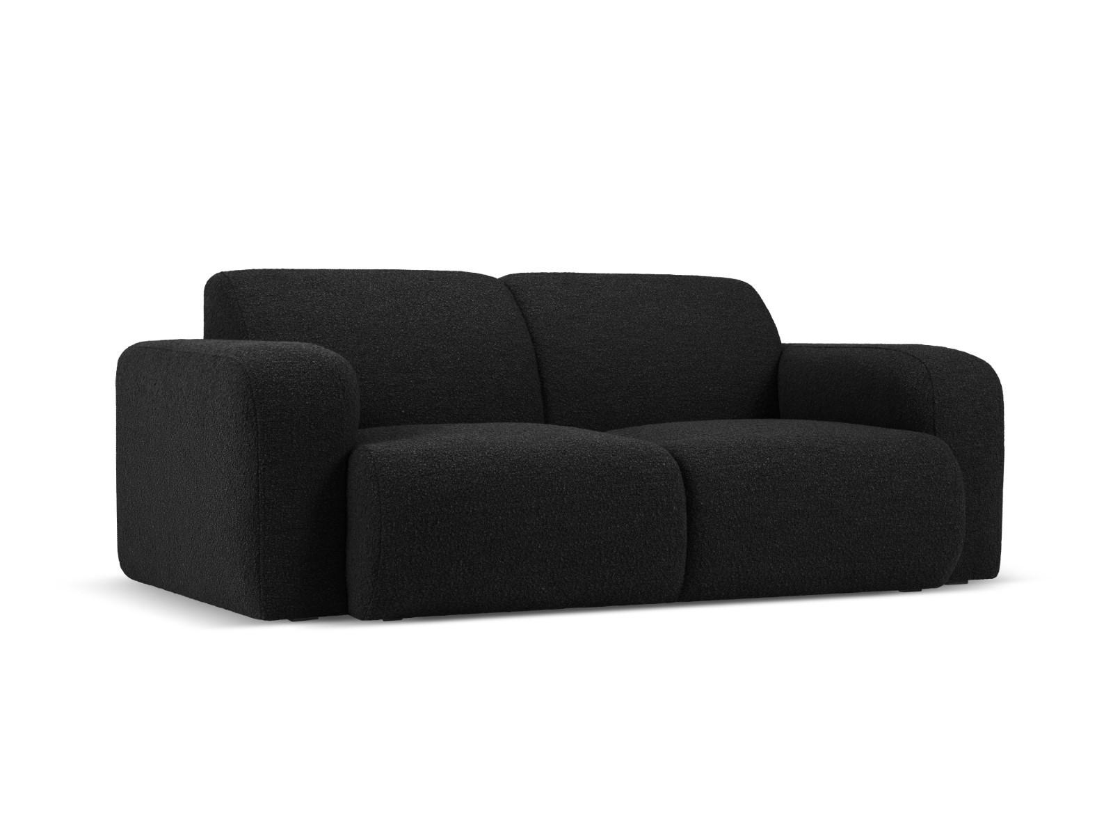 SOFA Molino aus Boucle schwarz 2 Sitzplätze - Schwarz, Textil (95/72/170cm) - Micadoni