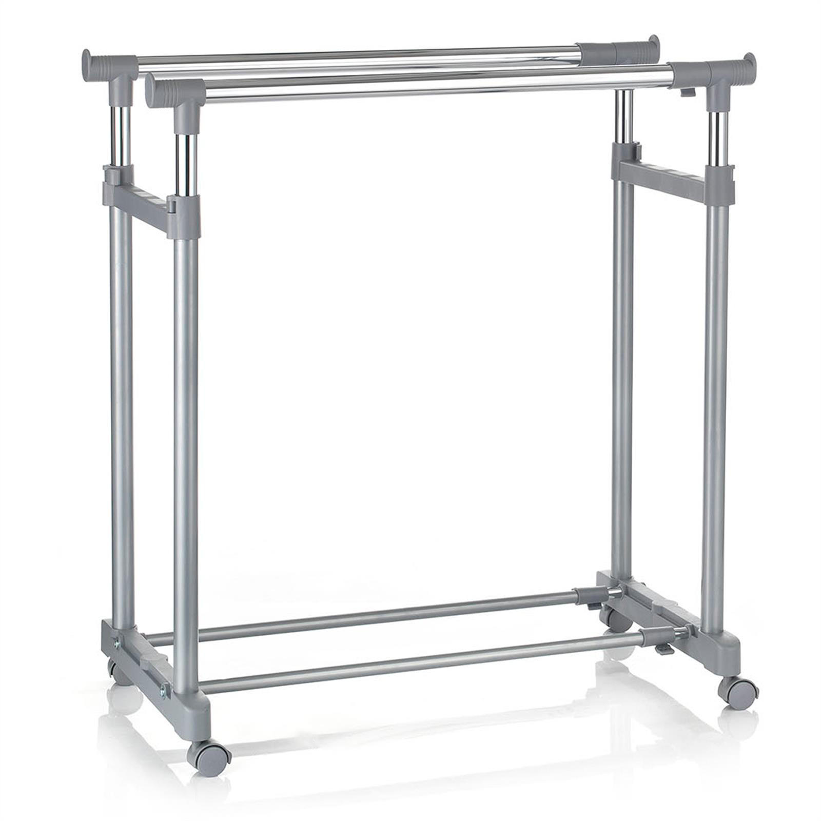 Thumbnail - CARO-Möbel Garderobenwagen, Grau, Metall, Mode, 82x89x43 cm, Garderobe, Garderobenständer