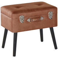 HOCKER Mallard 36/52/46 cm - Braun, Kunststoff/Textil (52/46/36cm) - Beliani