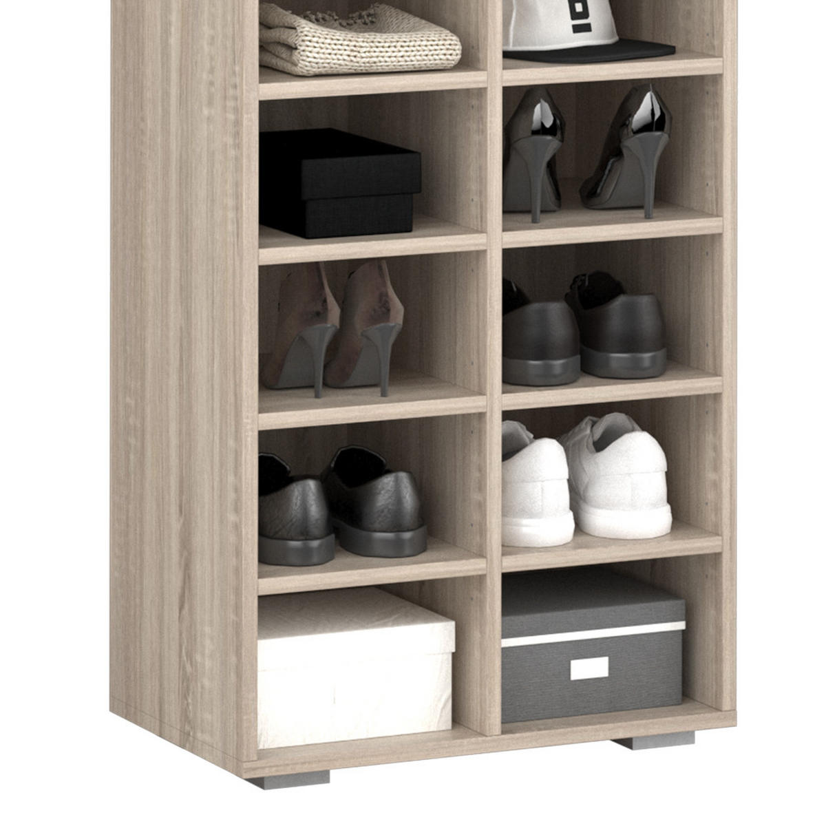 SCHUHSCHRANK Paris Sonoma 52.4 x 183.3 cm 22 Fächer - Sonoma Eiche, Holzwerkstoff (52.4/183.3/33.3cm) - Vicco