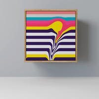 SIDEBOARD TONE COLLAPSE, Eichefarben, 57,5x42x57,5 cm, Ohne Füße - Eichefarben/Multicolor, Holzwerkstoff (57.5/57.5/42cm) - SpaceRebels