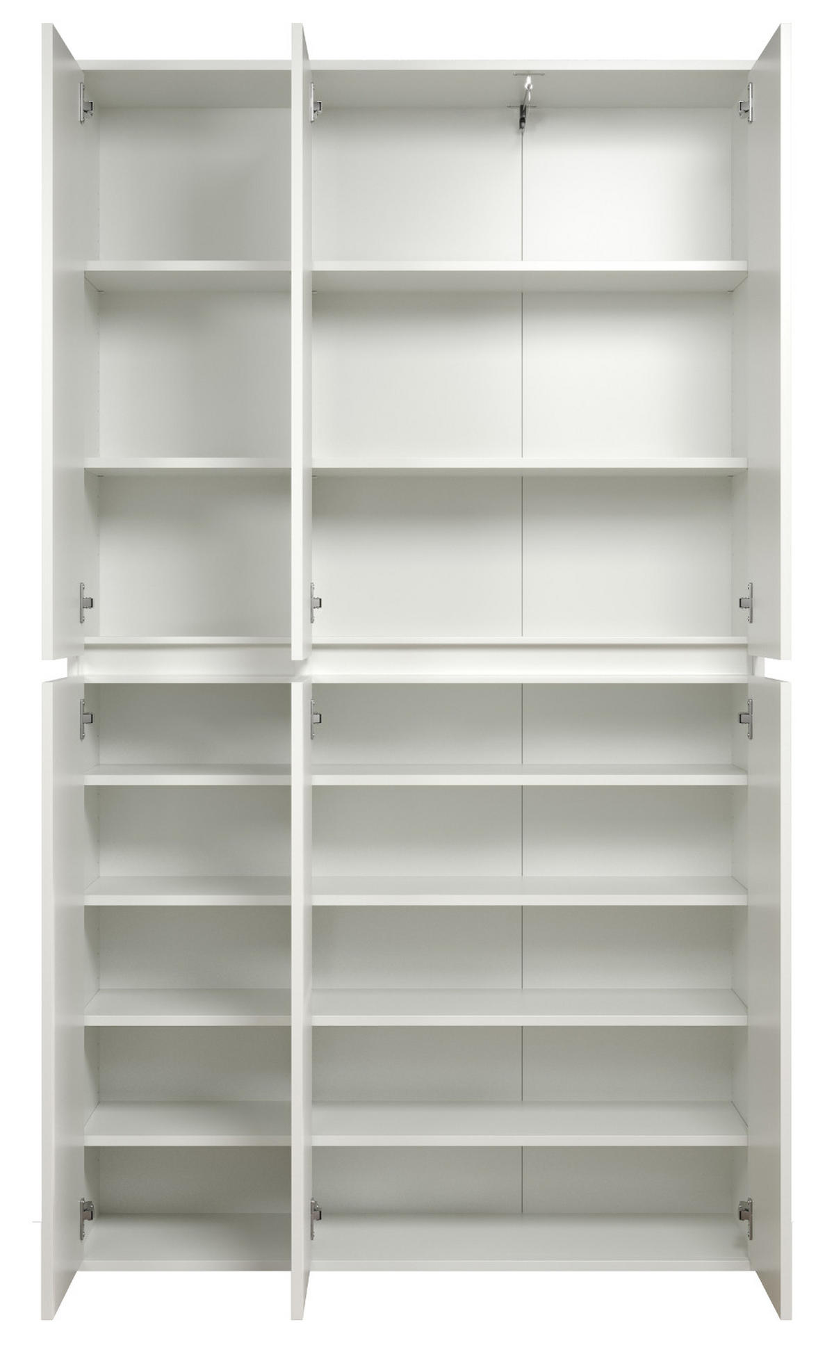 GARDEROBENSCHRANK weiß 111 x 191 cm, Schuhschrank 6-türig - Schwarz/Weiß, Holzwerkstoff/Kunststoff (111/191/34cm) - Top.Furn
