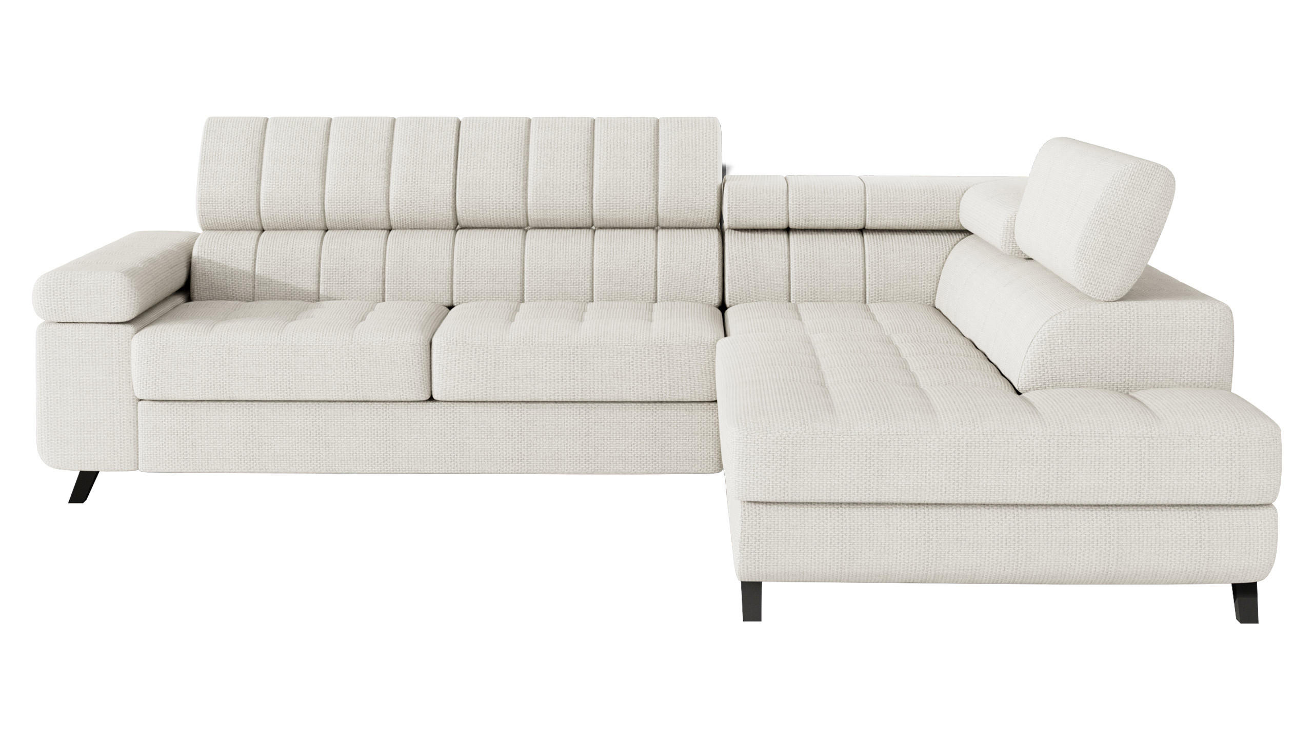 ECKSOFA Nord, Seite: Rechts - Schwarz/Cappuccino, Holz/Textil (264/203cm) - MIRJAN24