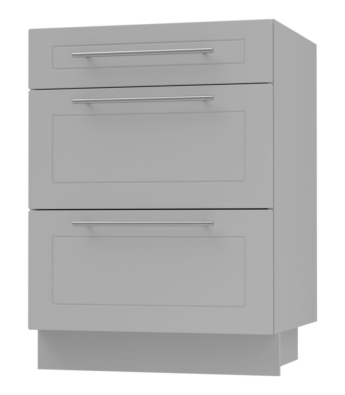 Feldmann-Wohnen Schubladenunterschrank Grau, Grau 60x82x50 cm