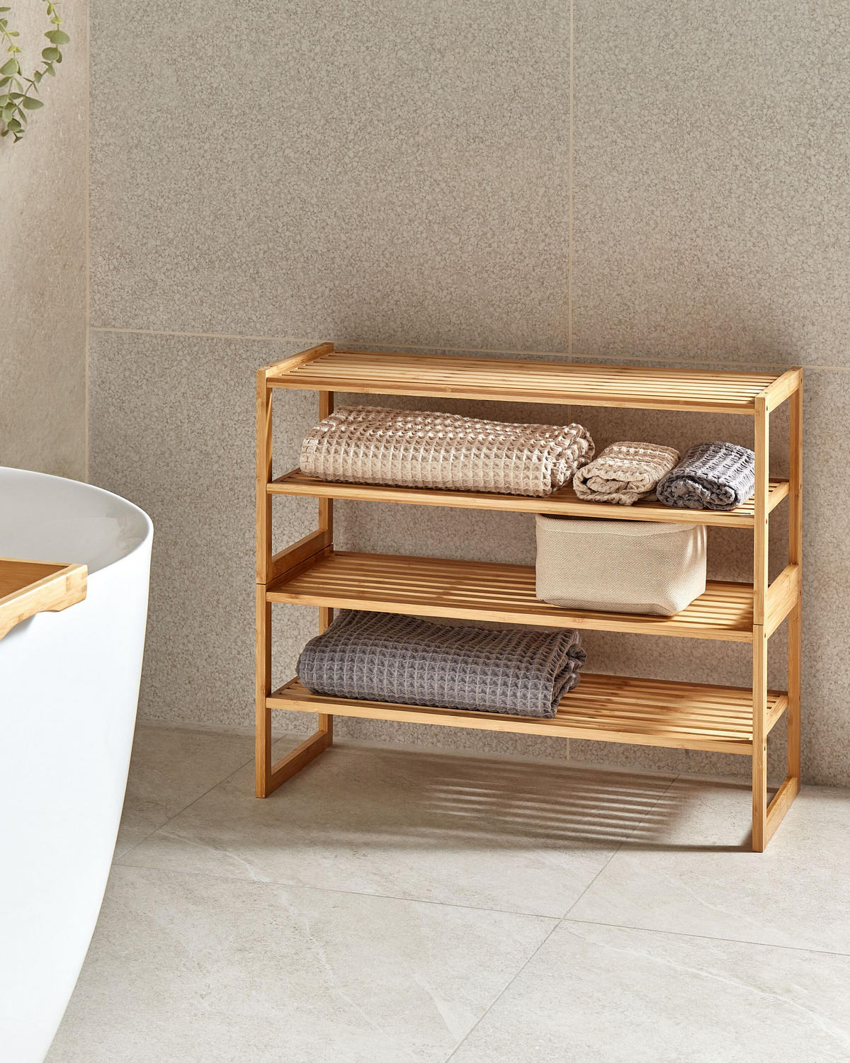 BADREGAL Heller Holzfarbton Uvalda - Hellbraun, Holz (71/60/28cm) - Beliani