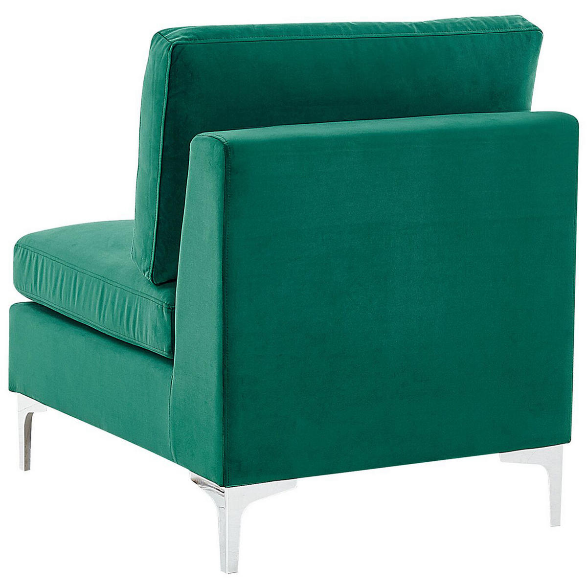 3-SITZER-MODULSOFA Samtstoff grün mit Metallbeinen Evja - Grün, Textil (235/84/85cm) - Beliani