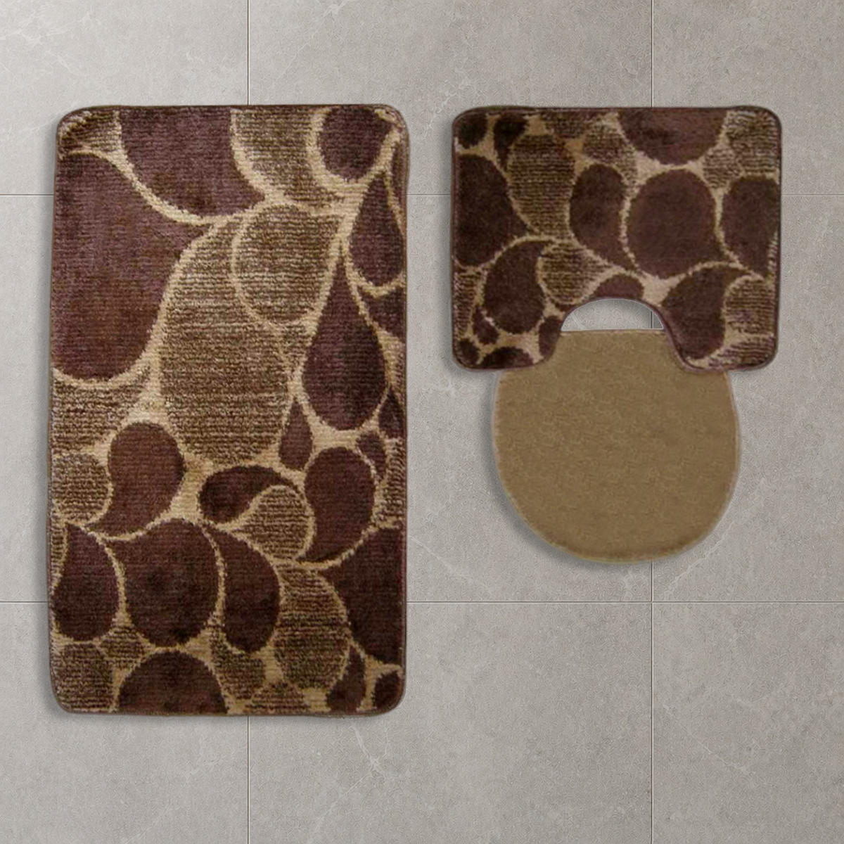 BADEMATTE Set 3 tlg BRAUN - Braun, Textil (60/100cm) - ROLFNERS