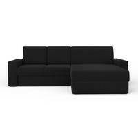 ECKSOFA TOCO XL 275/170 cm in Boucle Schwarz rechts - Schwarz, Holz/Holzwerkstoff (275/170cm) - Deine Möbel 24