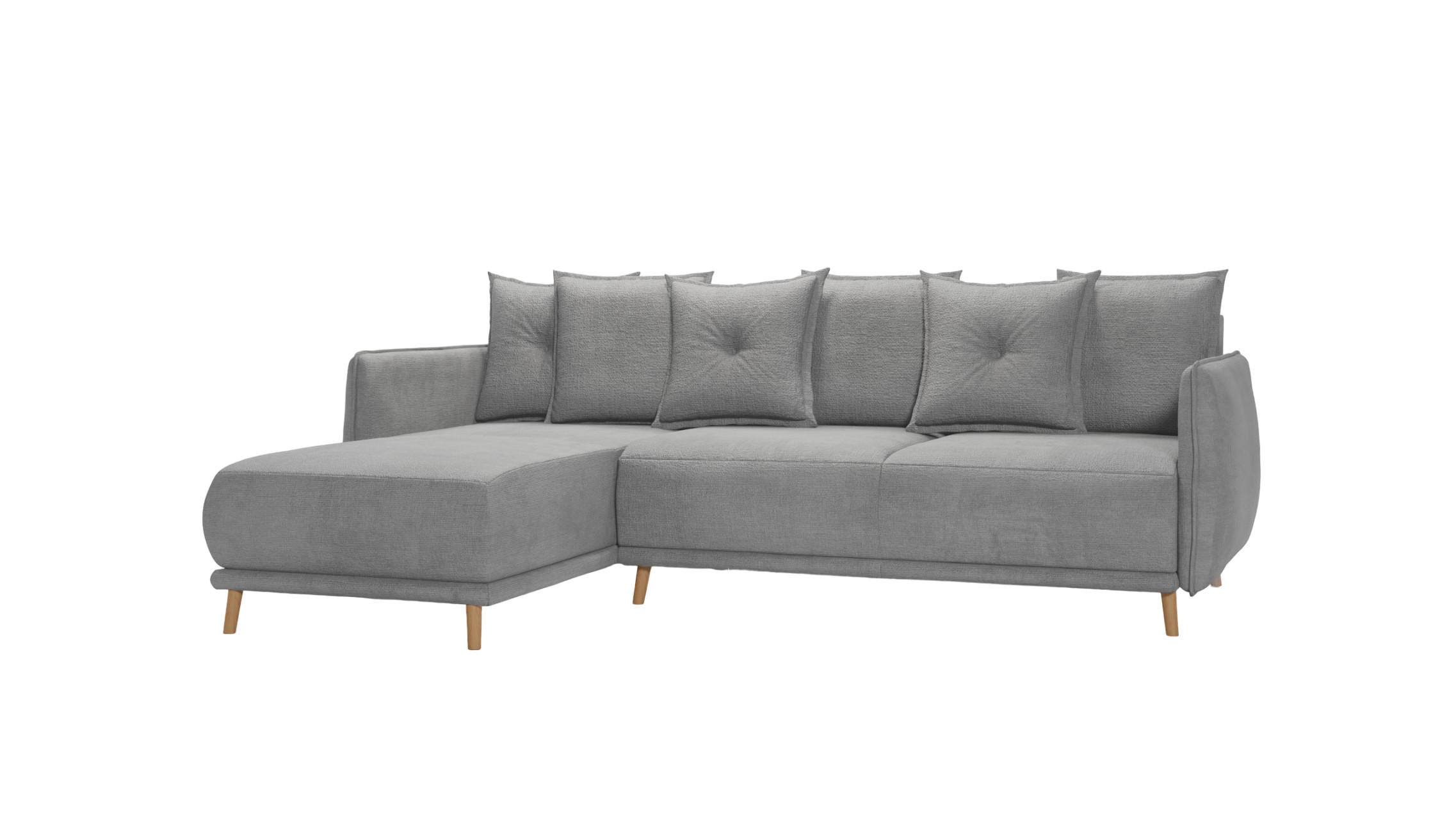 ECKSOFA Chroma Grau Luxusmicrofaser - Braun/Grau, Holz/Textil (238/170cm) - S-Style Möbel