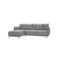 ECKSOFA Chroma Grau Luxusmicrofaser - Braun/Grau, Holz/Textil (238/170cm) - S-Style Möbel