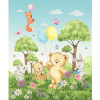 FOTOTAPETE Wald mit Waldtieren 270 x 225 cm - Multicolor, Papier (270/225cm) - Sanders & Sanders