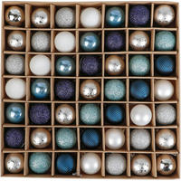 WEIHNACHTSKUGELN 49-teiliges Set 3 cm Kunststoff Silber Blau - Multicolor, Kunststoff (3/3/3cm)