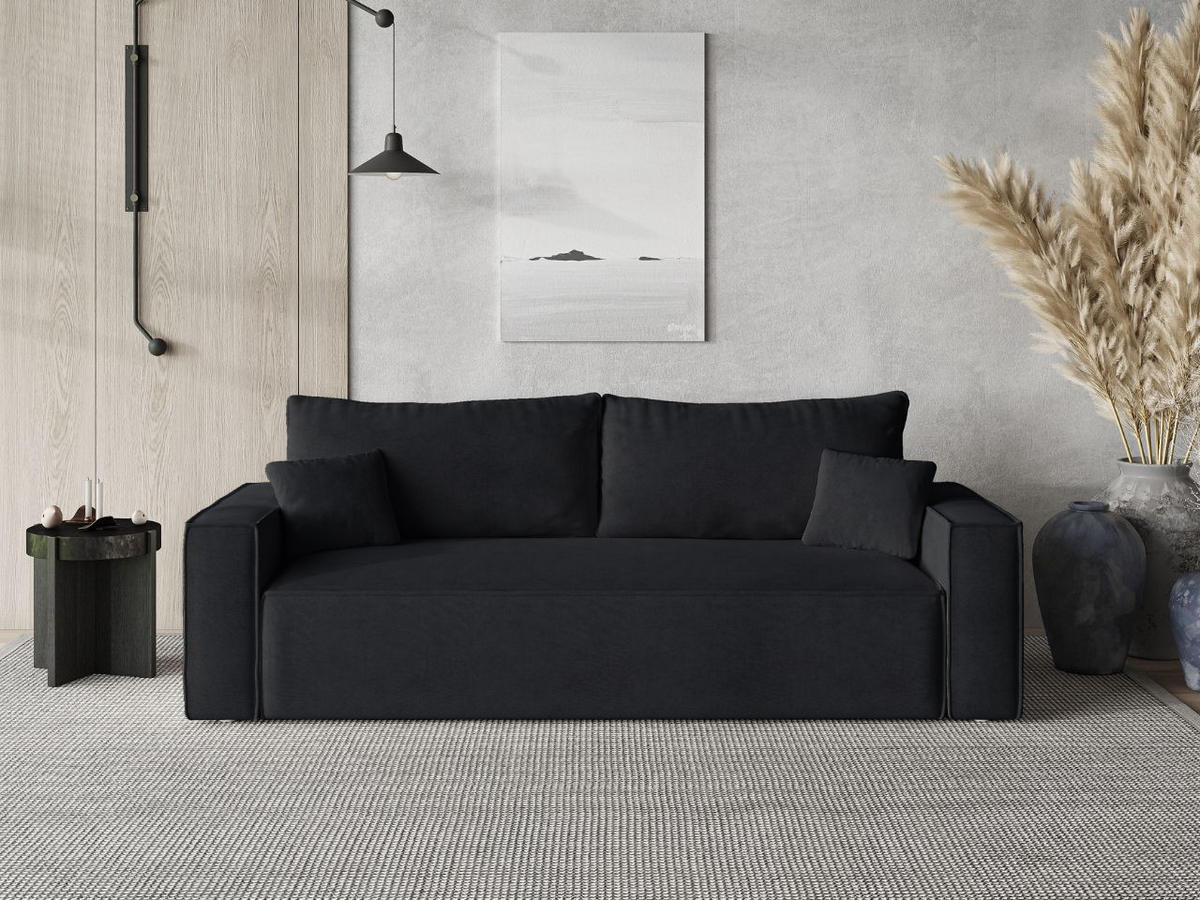 SOFA 230/90/70 Schwarz Sivra - Schwarz, Kunststoff/Textil (230/70/90cm) - Graingold