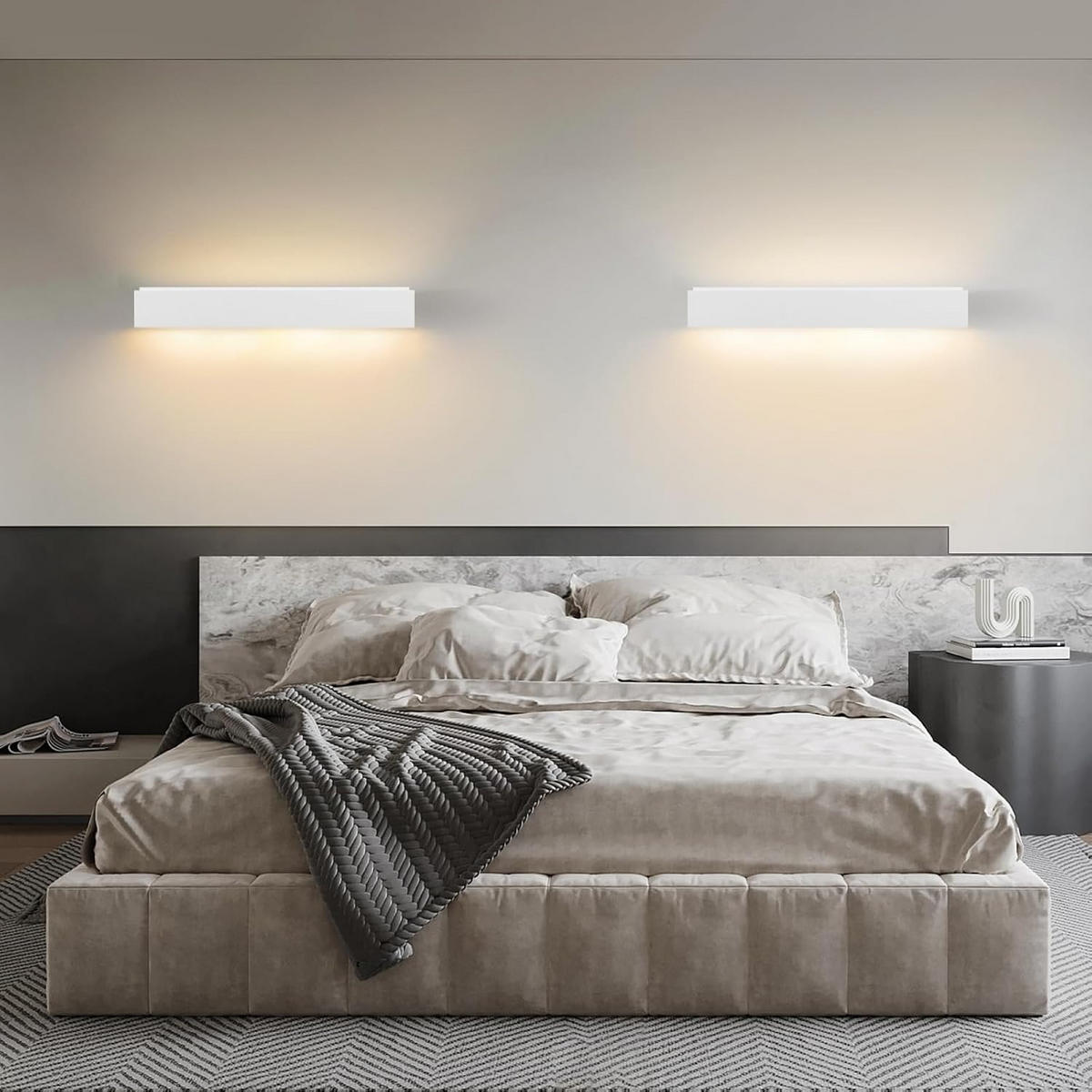 LED - WANDLEUCHTE Tiefthar 7.7/8.4/52.0 cm - Weiß, Metall (7.7/8.4/52cm) - ZMH