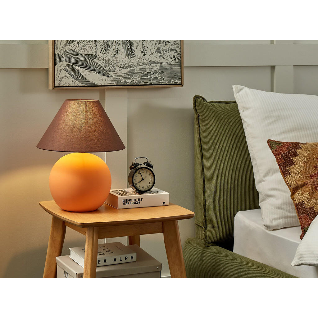 Thumbnail - Beliani Tischlampe, Orange, Keramik, 34x41x34 cm, Lampen & Leuchten, Innenbeleuchtung, Tischlampen, Tischlampen