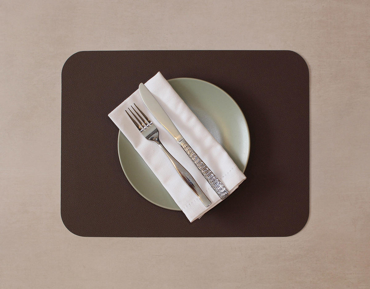 FLEXIMATS Platzsets, 2er Sets, 46x33cm, Braun/Weiß - Braun, Textil (33/46/0.2cm) - Freeform