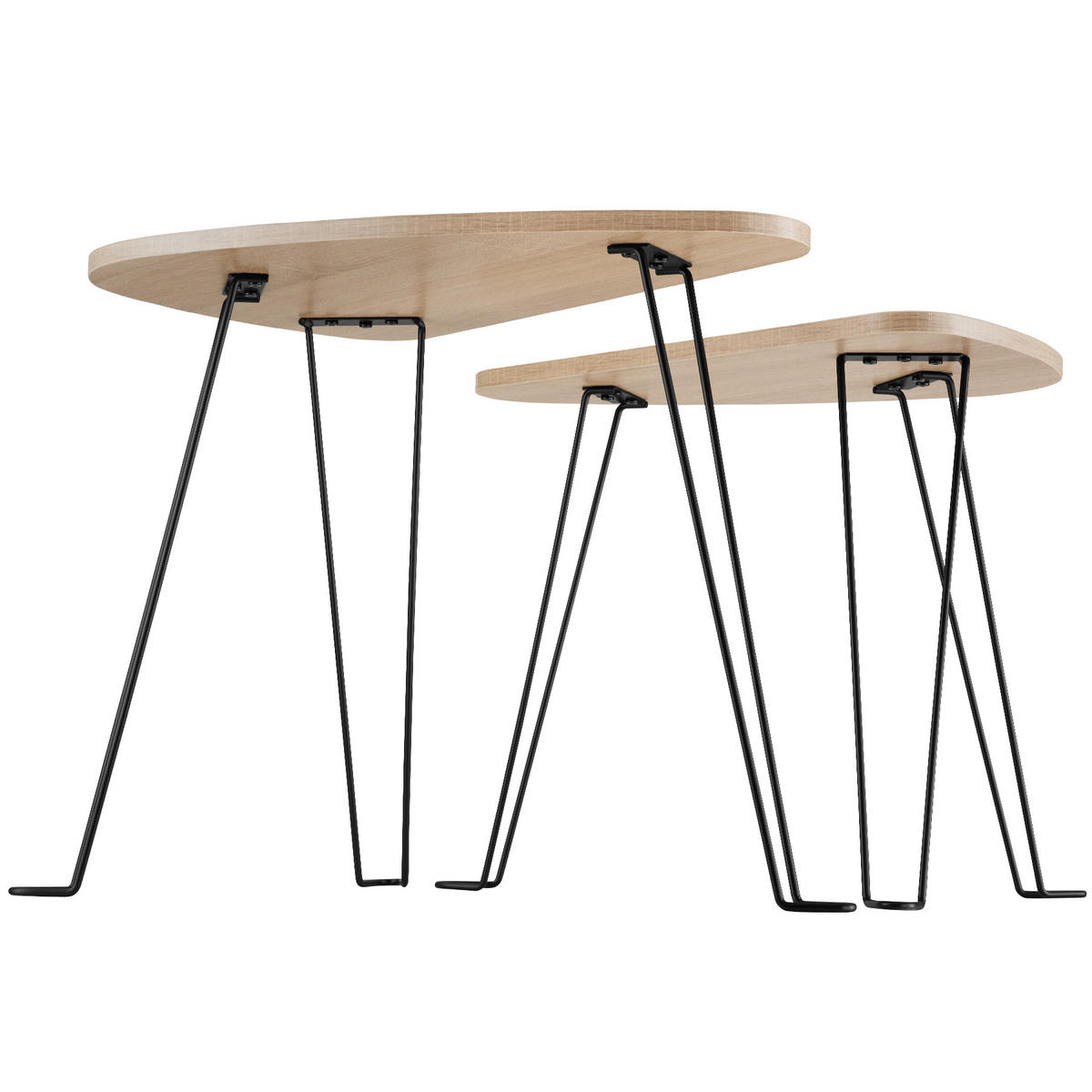 BEISTELLTISCHE 2er Set Richmond,stapelbar,Industrial Holz hell - Naturfarben, Holzwerkstoff (60/38/48cm) - tectake