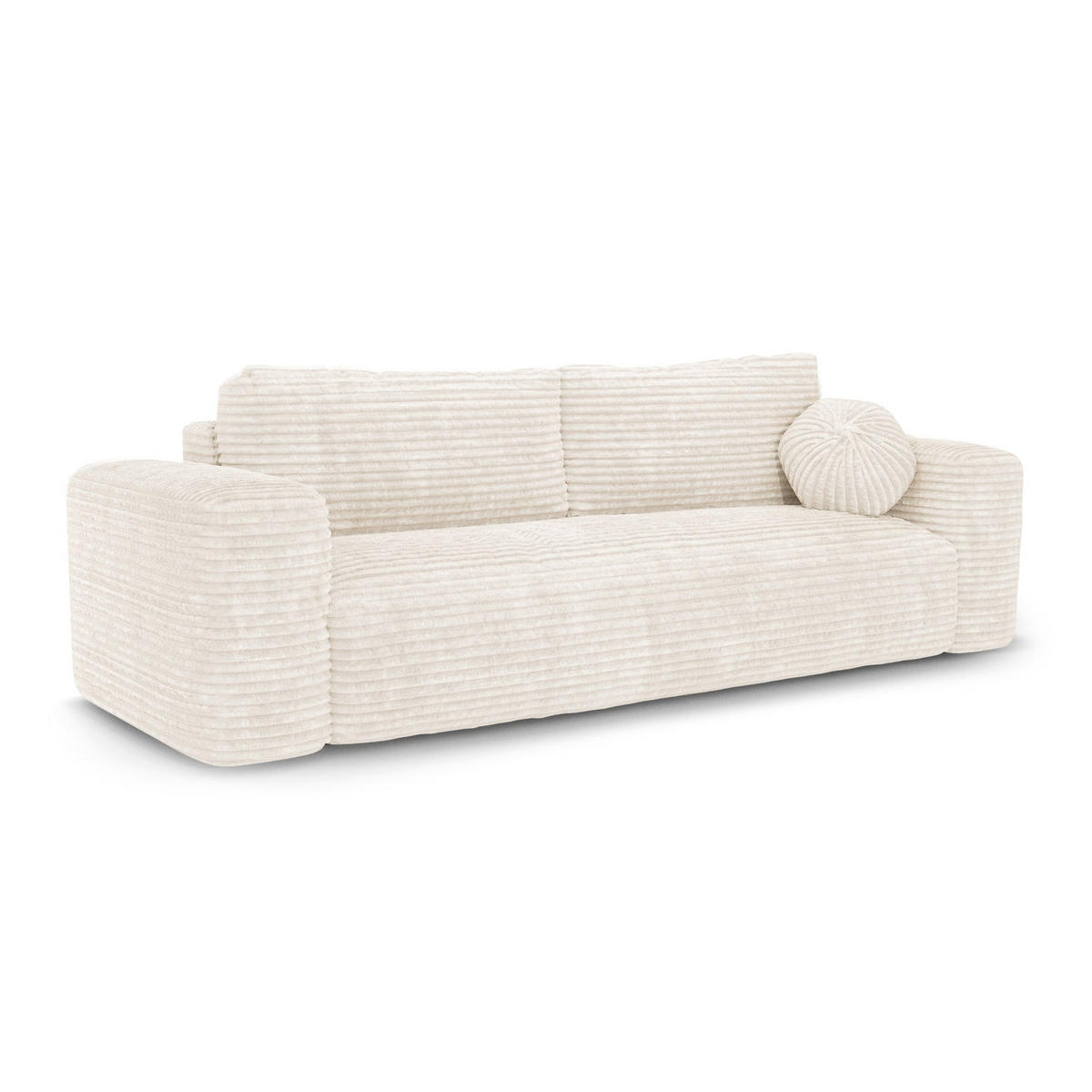SCHLAFSOFA mit Stauraum LIOR XXL-Cord Creme 260cm - Creme, Textil (260/83/100cm) - Premium Interiors