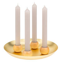 KERZENHALTER, Gold - Goldfarben, Metall (22.5/3.5/22.5cm) - bremermann