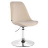 ESSZIMMERSTUHL Samt creme - Chromfarben/Creme, Textil/Metall (48/76/57cm) - CLP