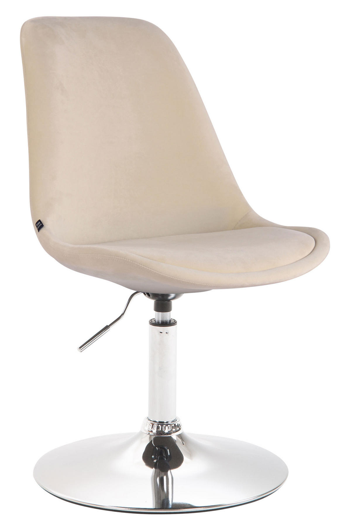 ESSZIMMERSTUHL Samt creme - Chromfarben/Creme, Textil/Metall (48/76/57cm) - CLP