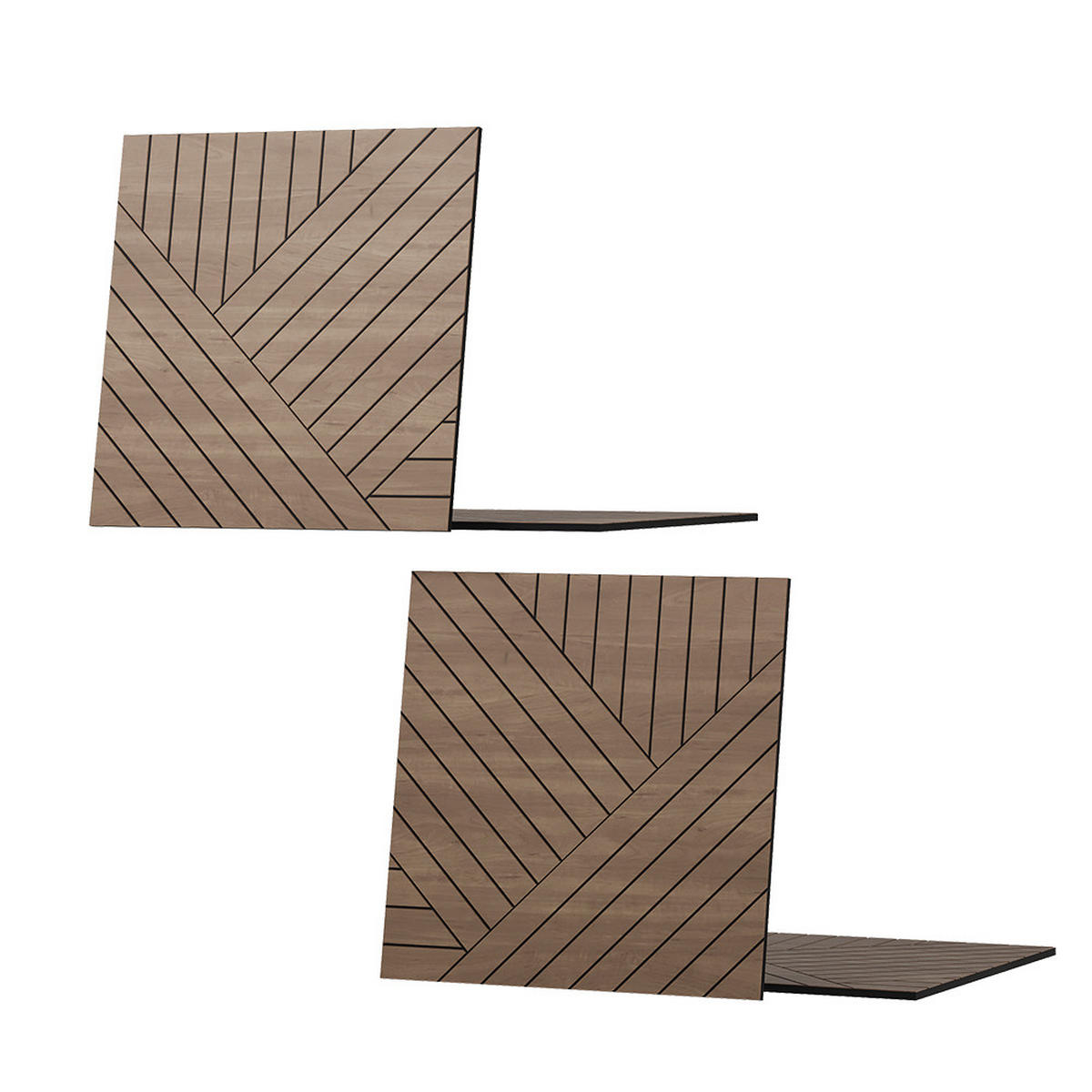 WANDPANEEL Eiche 4 Stück, Links + Rechts - Eichefarben, Holzwerkstoff (52/52/0.8cm) - Vicco