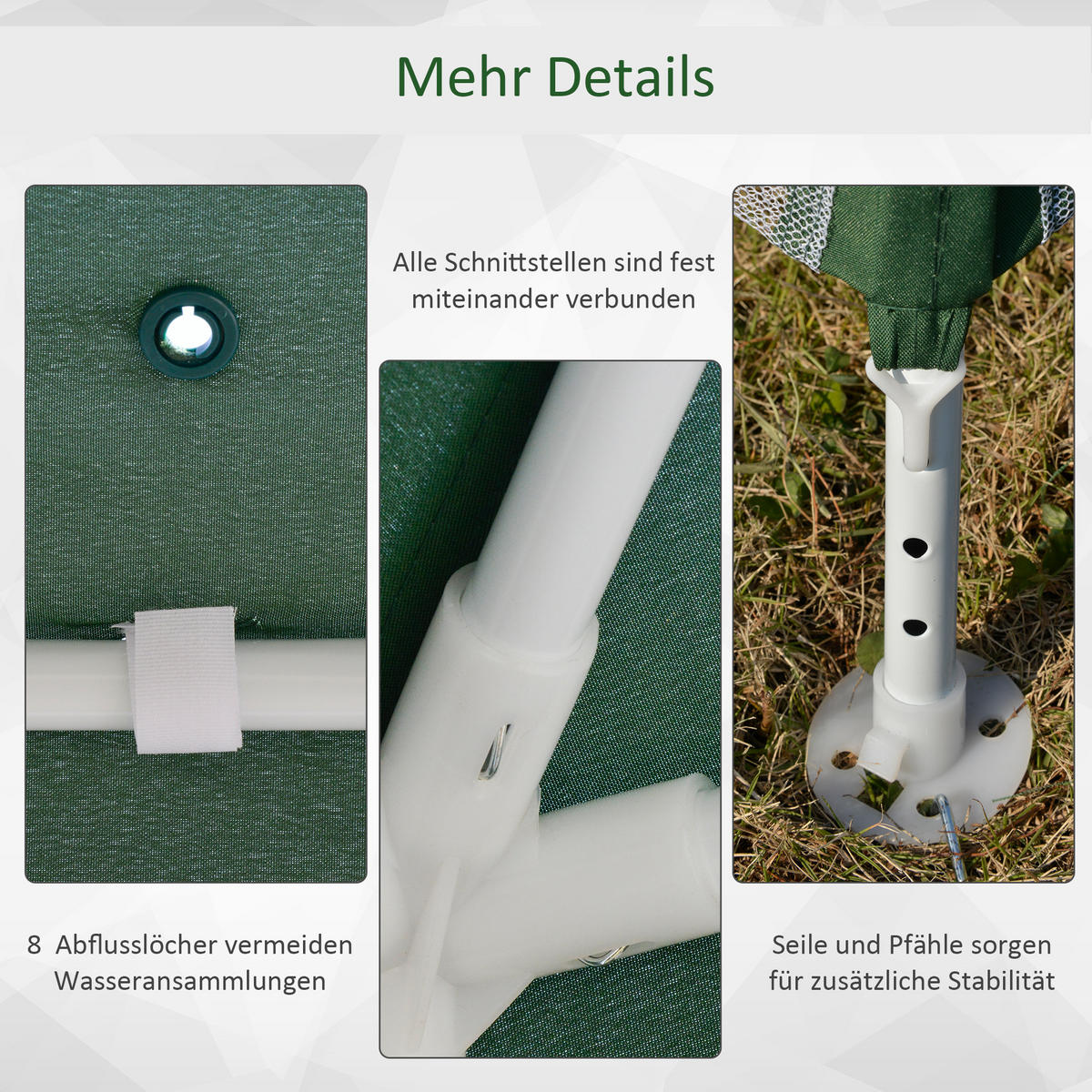 GARTENPAVILLON Metall+Polyester Grün - Grün, Kunststoff/Metall (300/245/300cm) - Outsunny