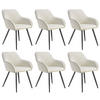 ESSZIMMERSTUHL 6er Set Marilyn 58 x 62 x 82 cm creme/schwarz - Creme/Schwarz, Kunststoff (62/82/58cm) - tectake