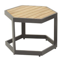 BEISTELLTISCH Esagono - Anthrazit - 48/41,5/34 cm - Dunkelgrau, Metall (48/41/34cm) - Lesli Living