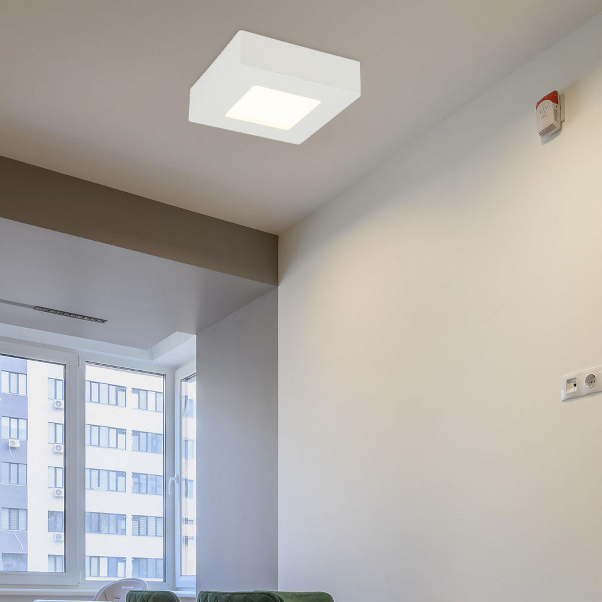 LED DECKENLEUCHTE Kunststoff Weiß - Weiß, Kunststoff (12.2/12.2/3.5cm) - Globo Lighting