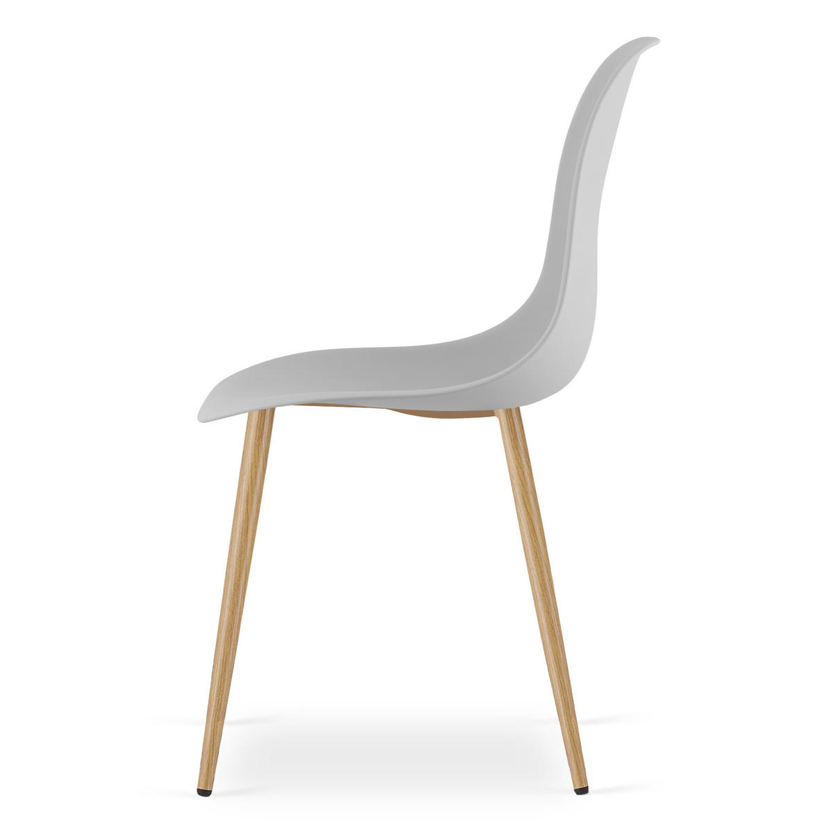 ESSZIMMERSTUHL 4-er Set KALEO grauer Sitz, natürliche Beine - Naturfarben/Grau, Kunststoff (46/84/51cm) - Valora