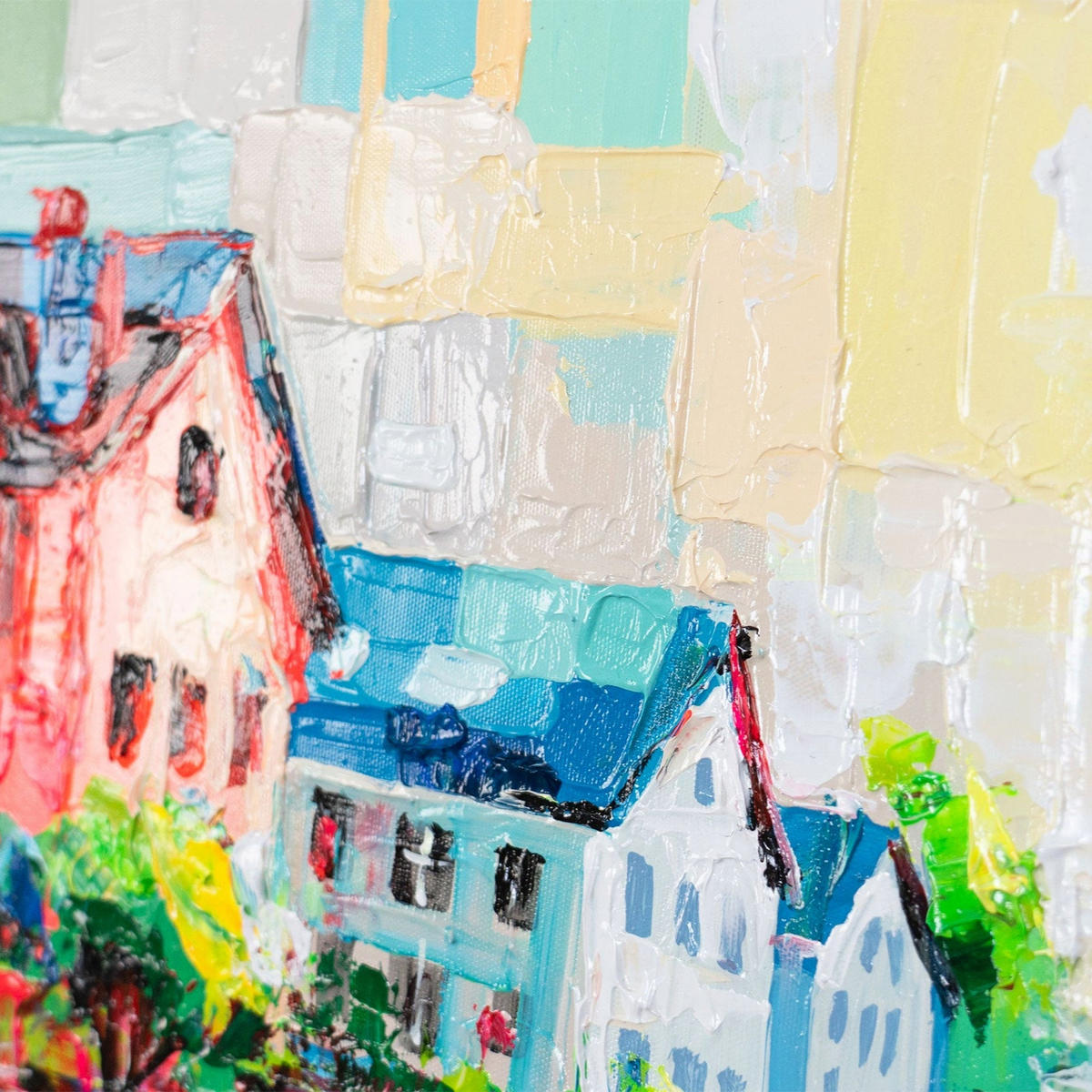GEMÄLDE Helle Straßen auf Keilrahmen 115x50 cm - Multicolor, Holz (115/50cm) - YS-art gallery