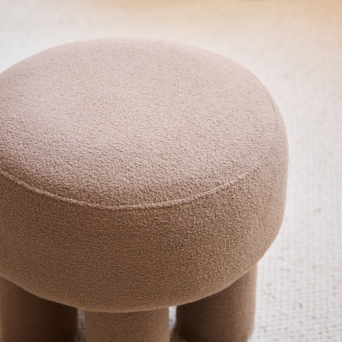 POUF Wolle Taupe - Beige, Textil (42.5/42/42.5cm) - Nordlys