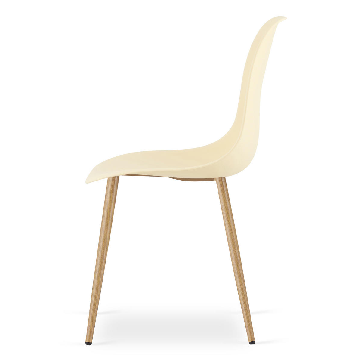 ESSZIMMERSTUHL KALEO cremefarbener Sitz, natürliche Beine - Creme/Naturfarben, Kunststoff (46/84/51cm) - Valora