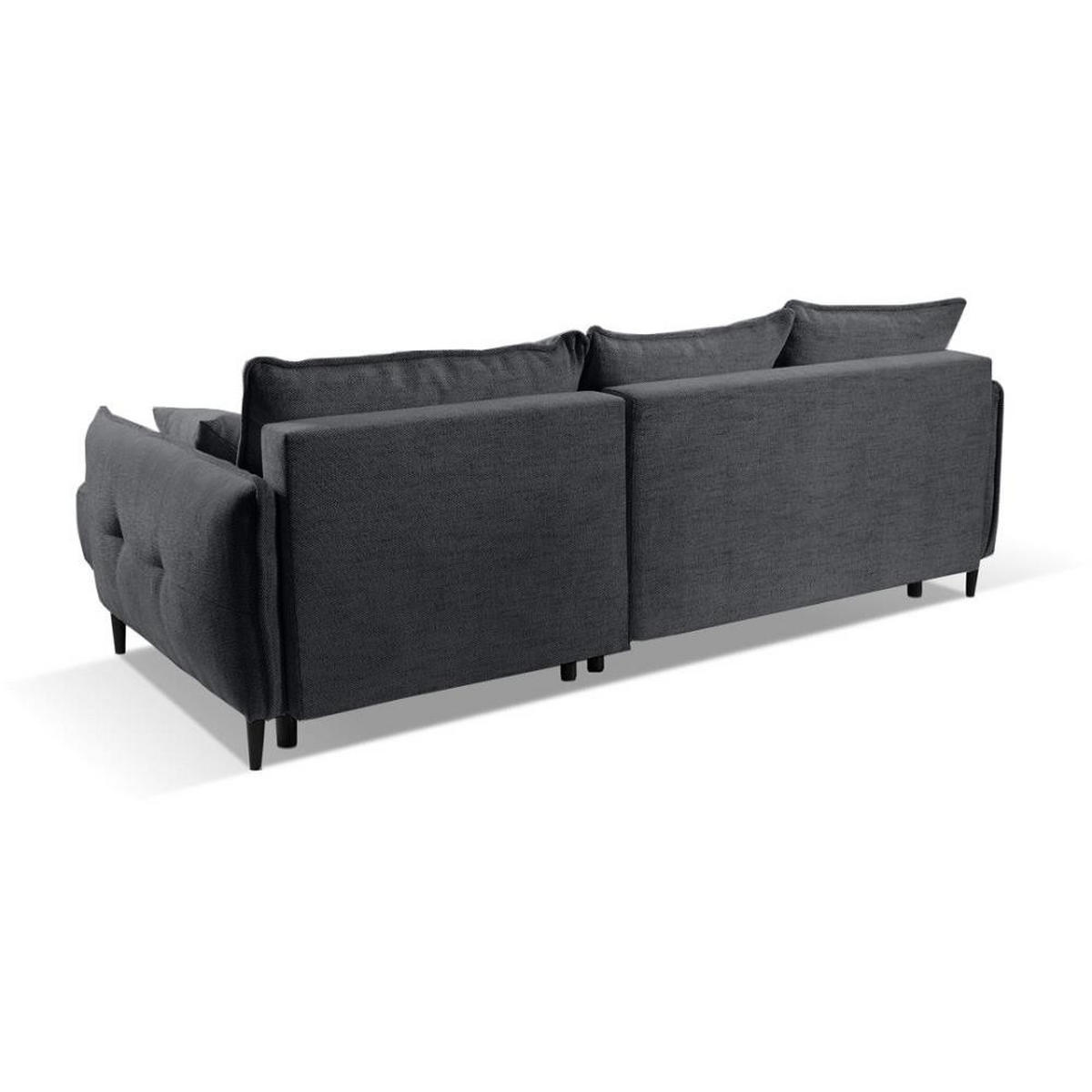 ECKSCHLAFSOFA Sycylia rechts dunkelgrau - Dunkelgrau/Schwarz, Textil (244/165cm) - Beautysofa