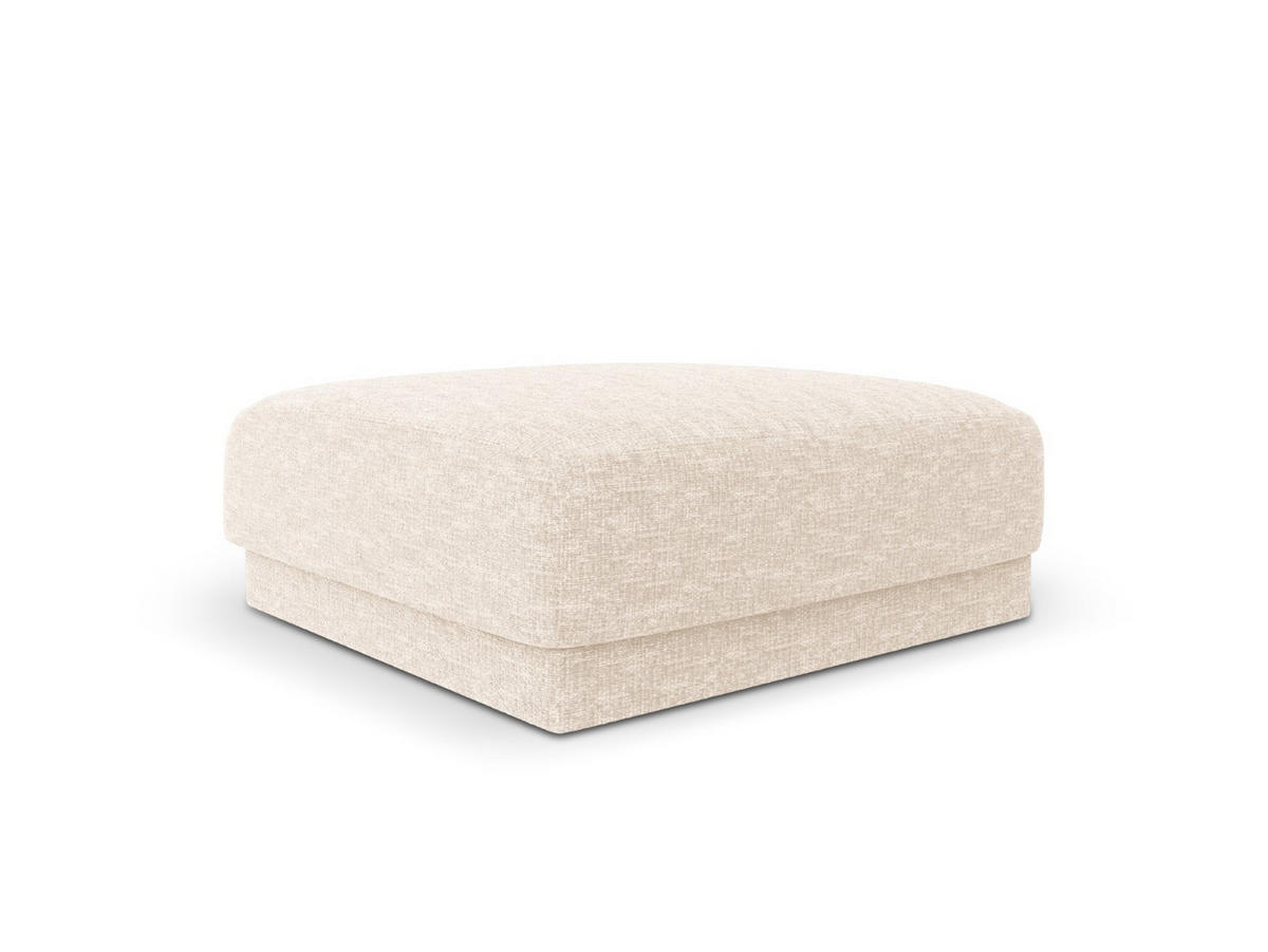 POUF Miley aus Chenille-Stoff leichtes beige - Creme, Textil (90/40/90cm) - Micadoni