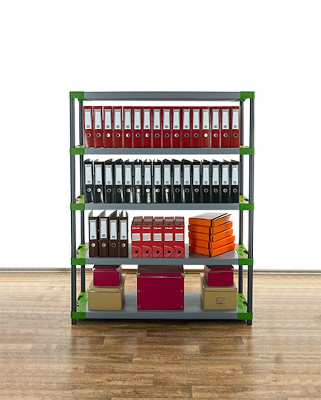 KUNSTSTOFFREGAL BIG GREY BEAR Tall 180x130x46cm Fachlast 120kg Grau-Grün - Grün, Kunststoff (130/180/46cm) - PROREGAL