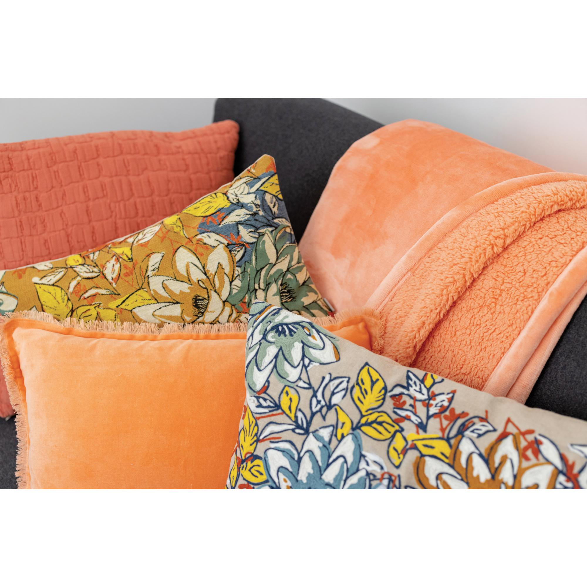 MAXI-DECKE Michka guave 180 x 220 cm - Orange, Textil (180/220cm) - Vivaraise