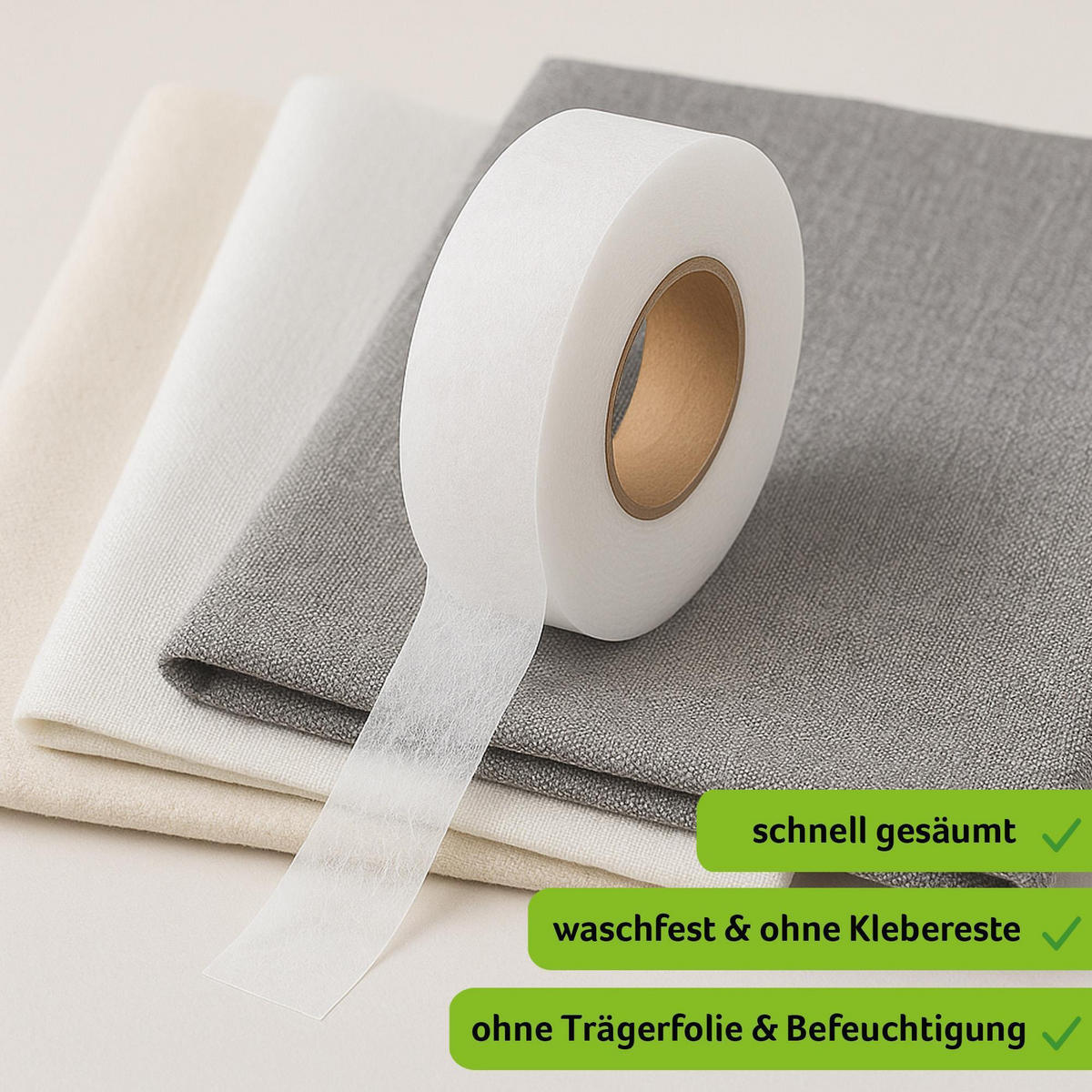 BÜGELBAND zum Säumen ohne Nähen 3cm x 5m - Weiß, Textil (3/500cm) - Bestlivings
