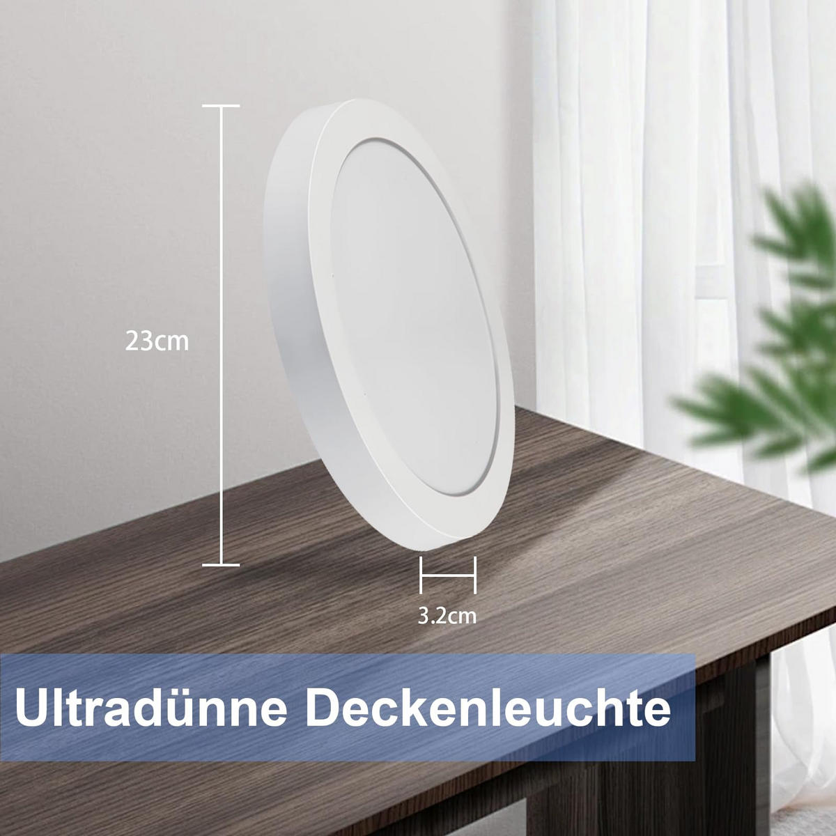 LED-DECKENLEUCHTE Miraj 23/3/23 cm （2er-set） - Weiß, Kunststoff (23/23/3cm) - ZMH