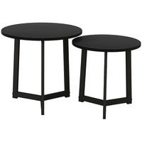 COUCHTISCH-SET 48/48/45 und 40/40/40 cm aus Stahl, ineinanderschiebbar und vielseitig nutzbar, Schwarz - Schwarz, Metall (48/48/45cm) - Modfu