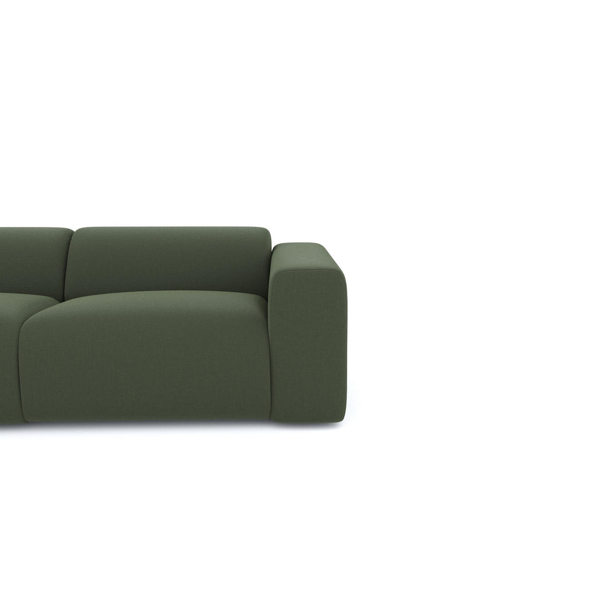 ECKSOFA LINKS Rastergewebe Olivgrün 280cm - Olivgrün, Textil (165/280cm) - Sia Home