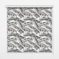 VNÚTORNÁ roleta - okenná roleta - roleta - 100x140 cm - Listy papradia - čierna, plast (100/140/0.5cm) - TULUP