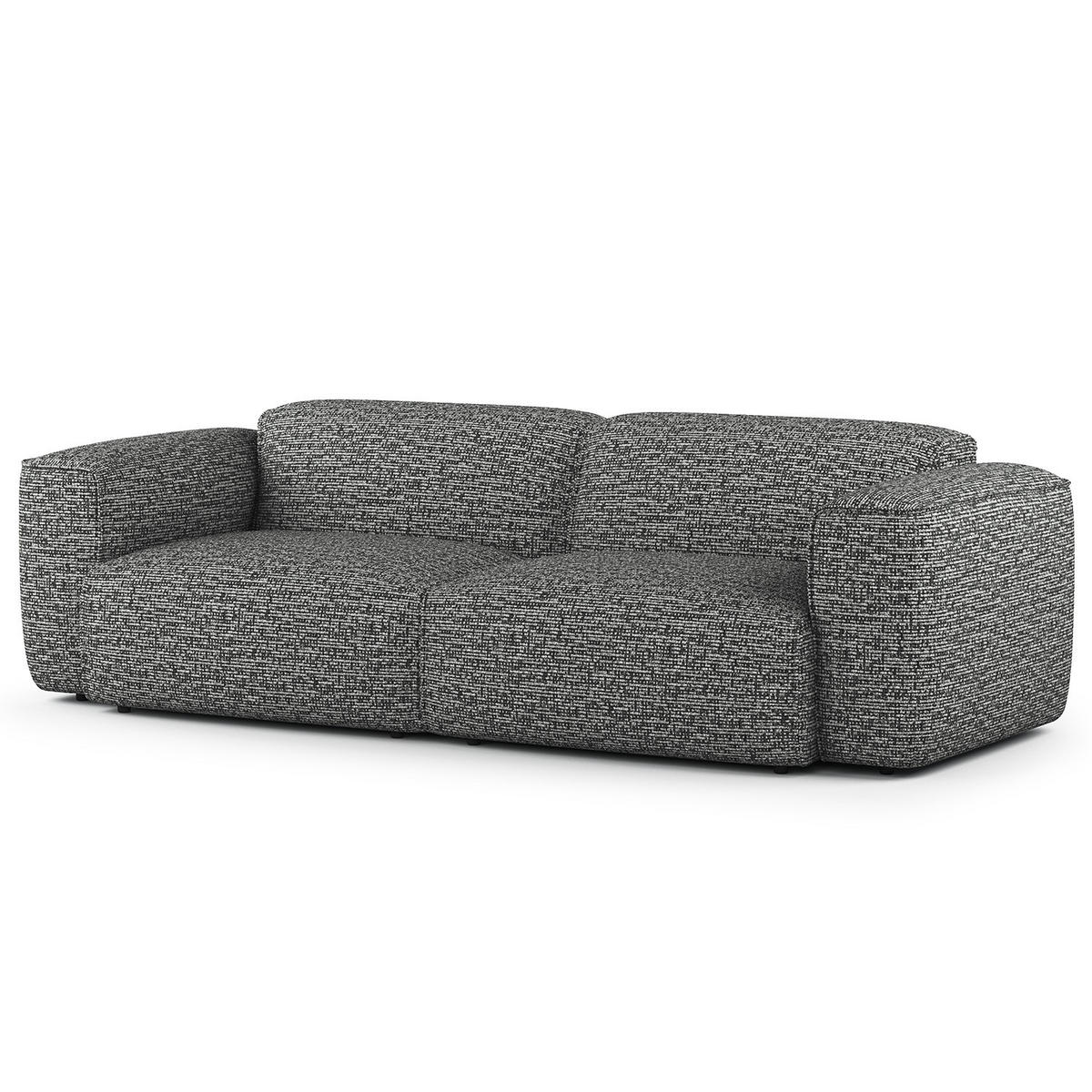 3-SITZER SOFA - Schwarz/Grau, Kunststoff/Textil (251/71/102cm) - home24