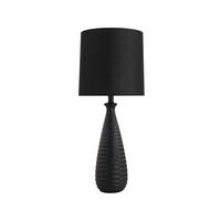 TISCHAMPE MELVA - Große Tischlampe, Schwarz - Schwarz, Textil (30/30/71cm) - Home Deluxe